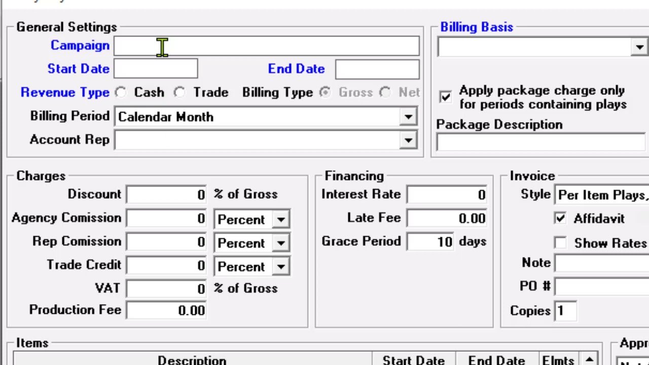 Account Order Entry (basic)