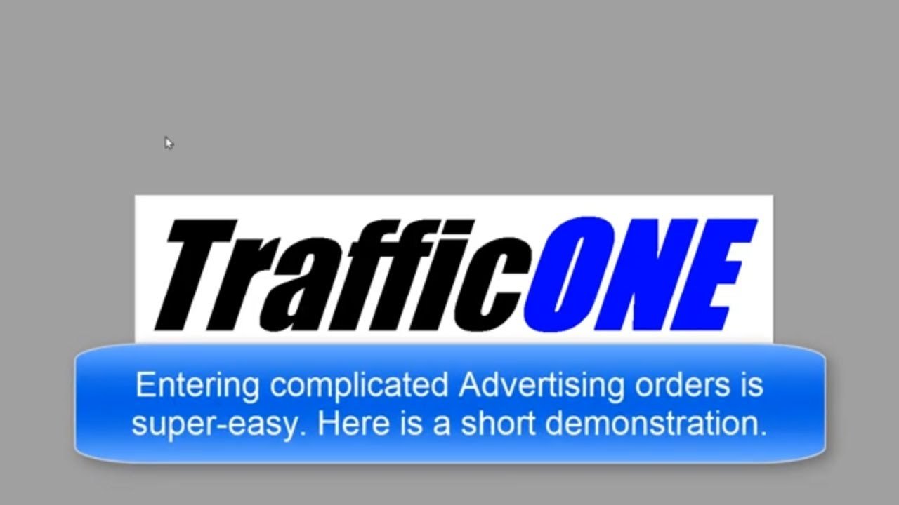 Entering an order in TrafficONE